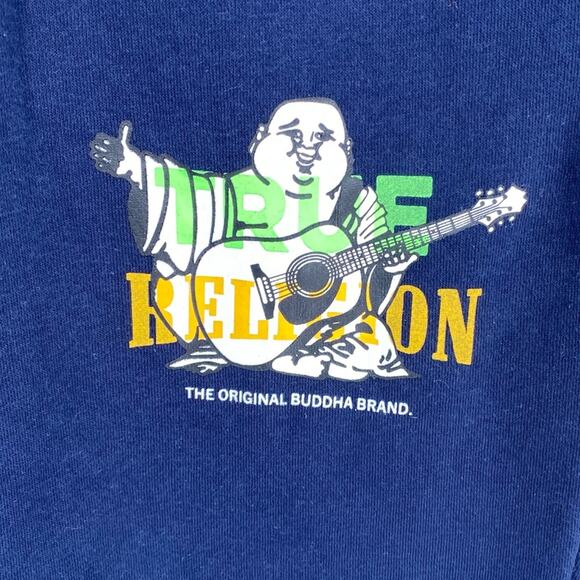 True Religion Men’s Jogging Pants Comfy Athleisure Streetwear Navy Large - Picture 3 of 9